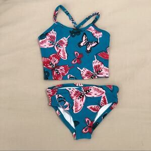 NWOT Hanna Andersson Size 2 Butterfly Printed Tankini Swimsuit
